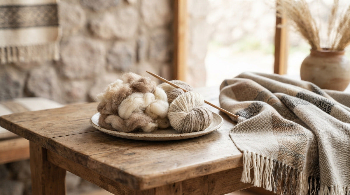 Peruvian alpaca fiber and natural alpaca wool