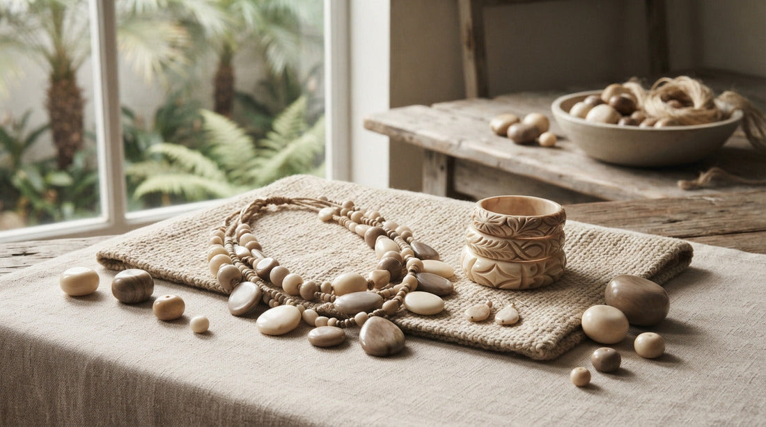 Ecuadorian tagua jewelry made from natural vegetable ivory